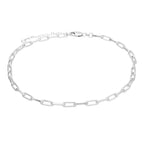 Sterling Silver Long Link Chain Choker Necklace 14-16 Inches