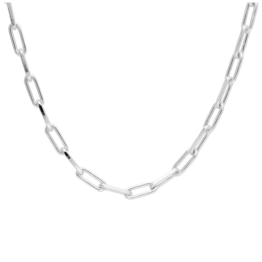 Sterling Silver Long Link Chain Choker Necklace 14-16 Inches