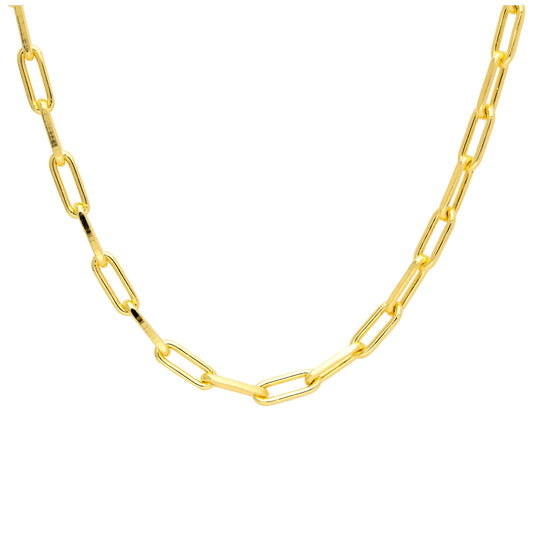 Vergoldet Sterlingsilber Lang Kettenglied Halsband Halskette 14 - 40,5cm