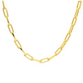 Gold Plated Sterling Silver Long Link Choker Necklace 14-16"
