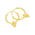 Gold Plated Sterling Silver Bead Diamond 14mm Hoop Earrings