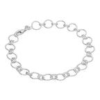 Sterling Silver Round Link Chain Bracelet 7 Inches