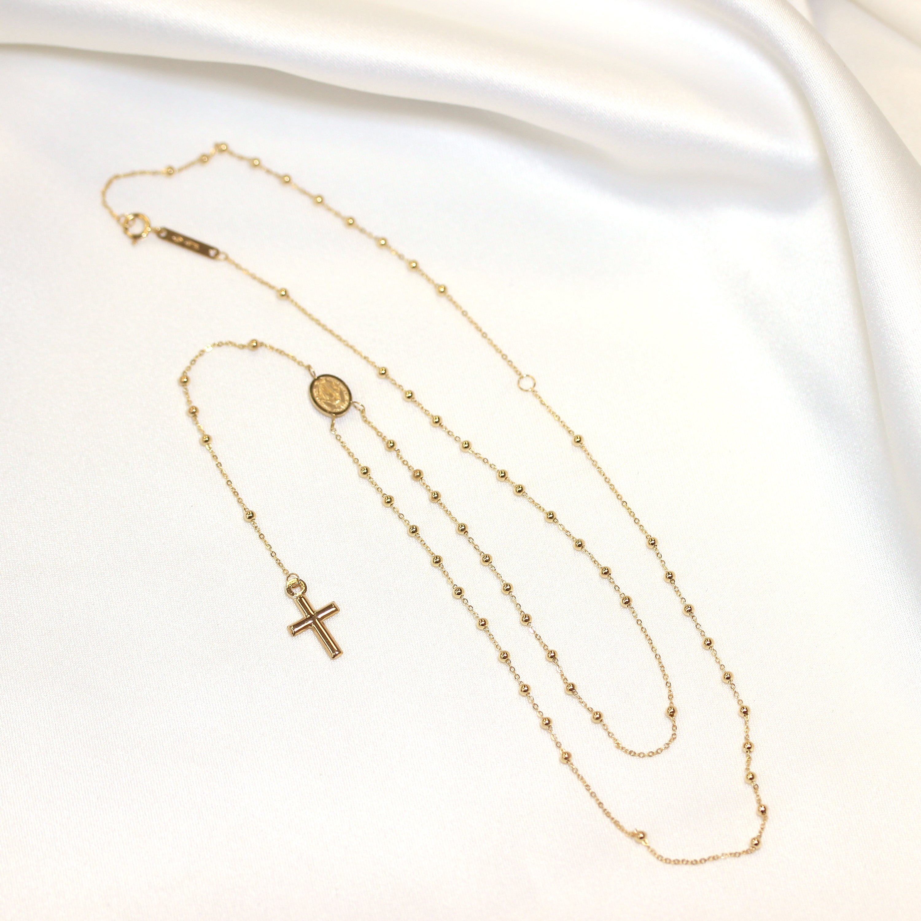 Fine 9ct Gold Adjustable Rosary Necklace