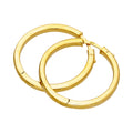 Gold Plated Sterling Silver Push Button 35mm Hoop Earrings