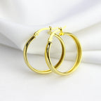 Gold Plated Sterling Silver Chunky Creole 25mm Hoop Earrings