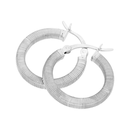 Sterling Silver Round Chunky Creole 20mm Hoop Earrings