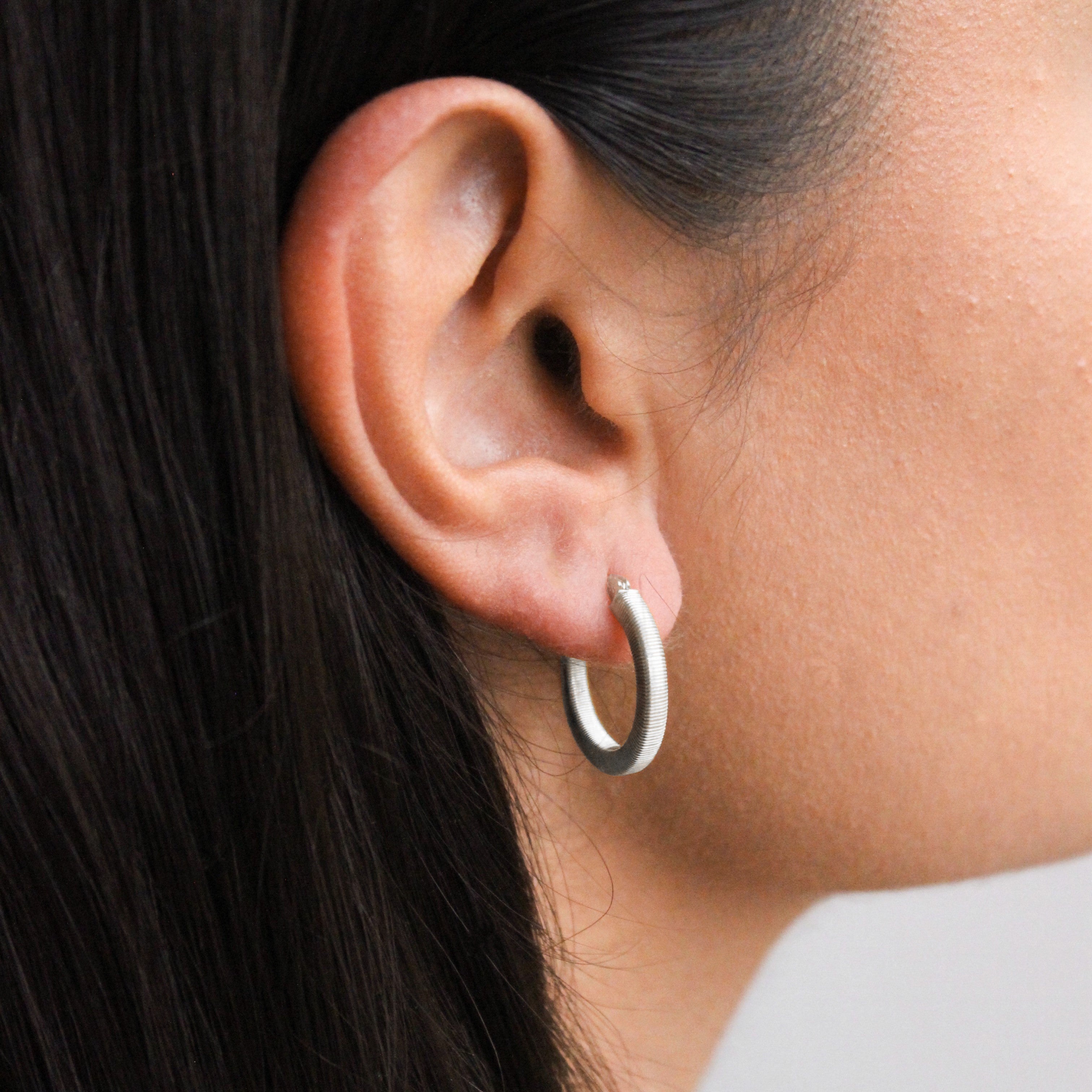 Sterling Silver Round Chunky Creole 20mm Hoop Earrings