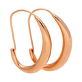 Rose Gold Plated Sterling Silver Oval Liquid Hoop Earrings