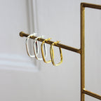 Gold Plated Sterling Silver Plain Ovate Creole Hoop Earrings