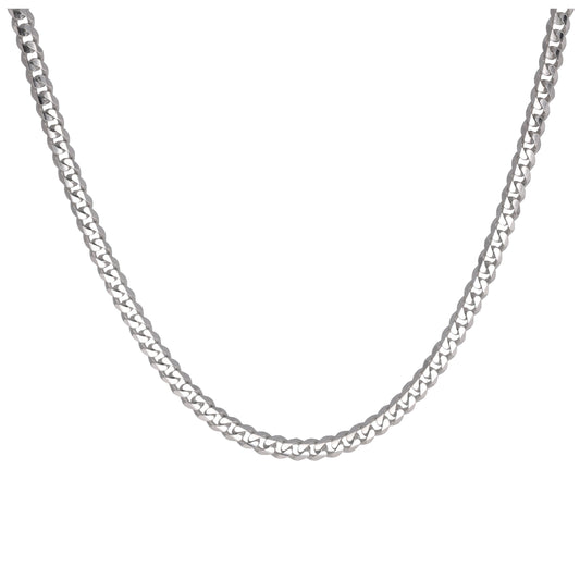 Sterling Silver Curb Link Chain Necklace 18 Inches