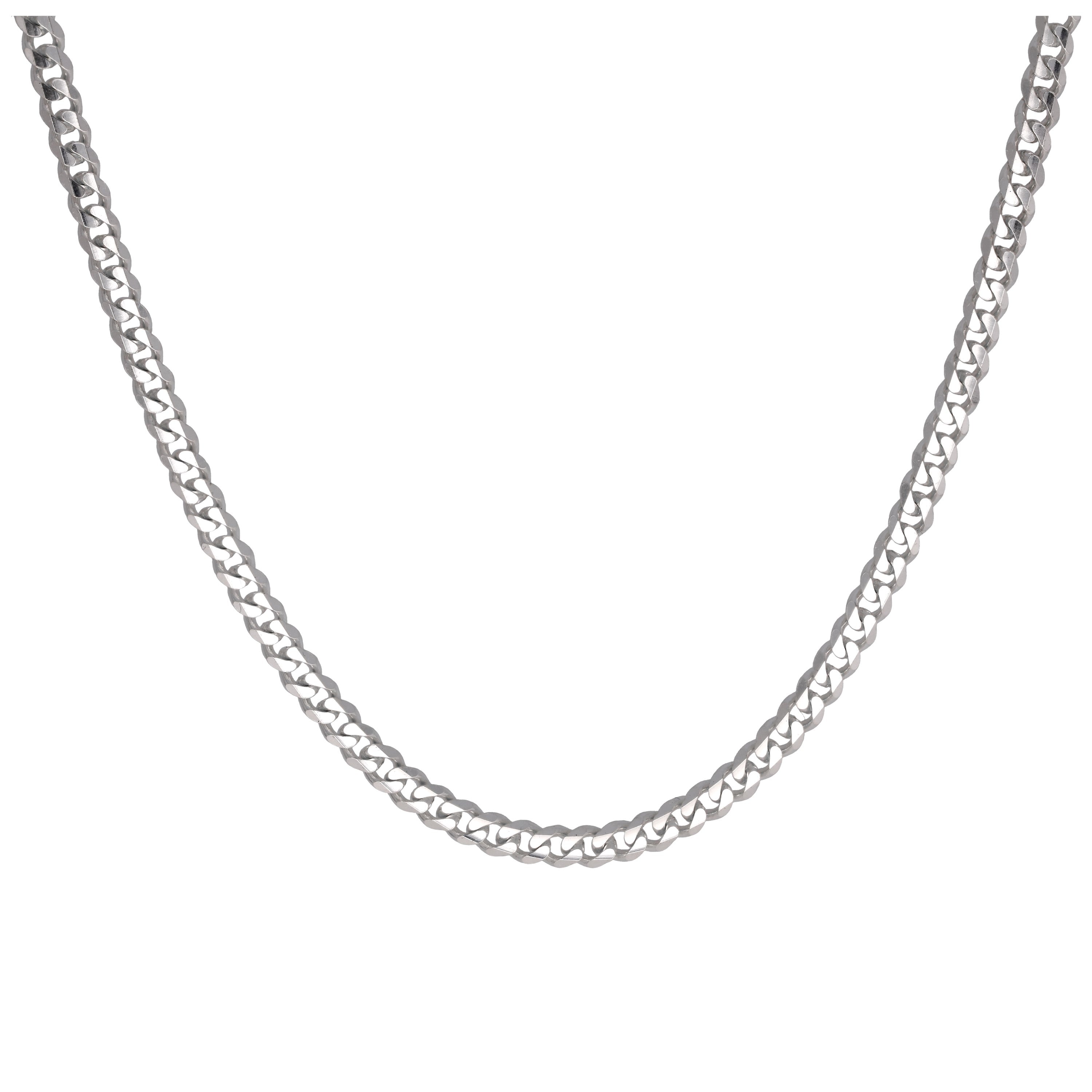 Sterling Silver Curb Link Chain Necklace 18 Inches