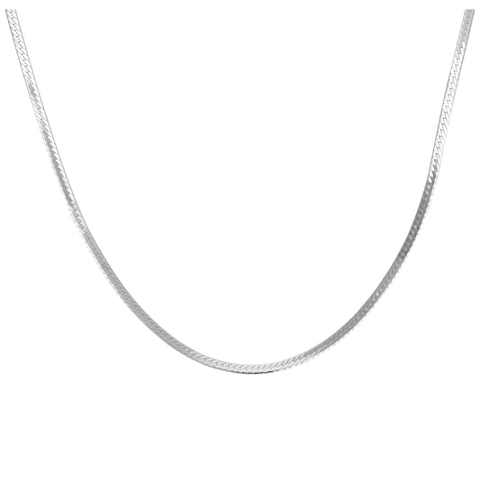 Sterling Silver Flat Snake Chain Necklace 18 Inches