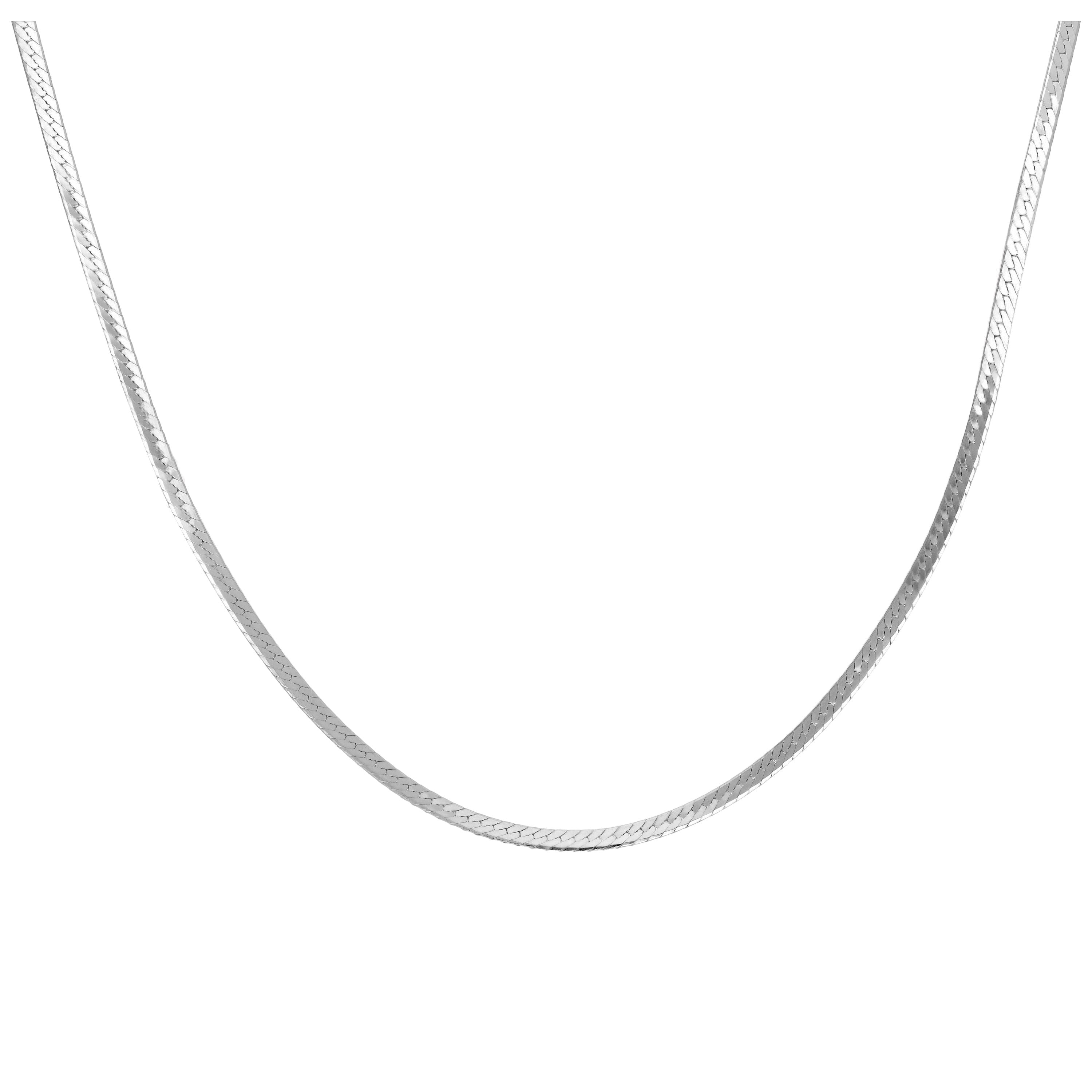 Sterling Silver Flat Snake Chain Necklace 18 Inches