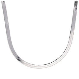 Sterling Silver Flat Herringbone Chain Necklace 18 - 18 Inches