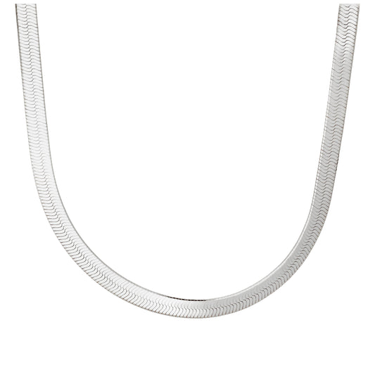 Sterling Silver Super Herringbone Chain Necklace 18 Inches