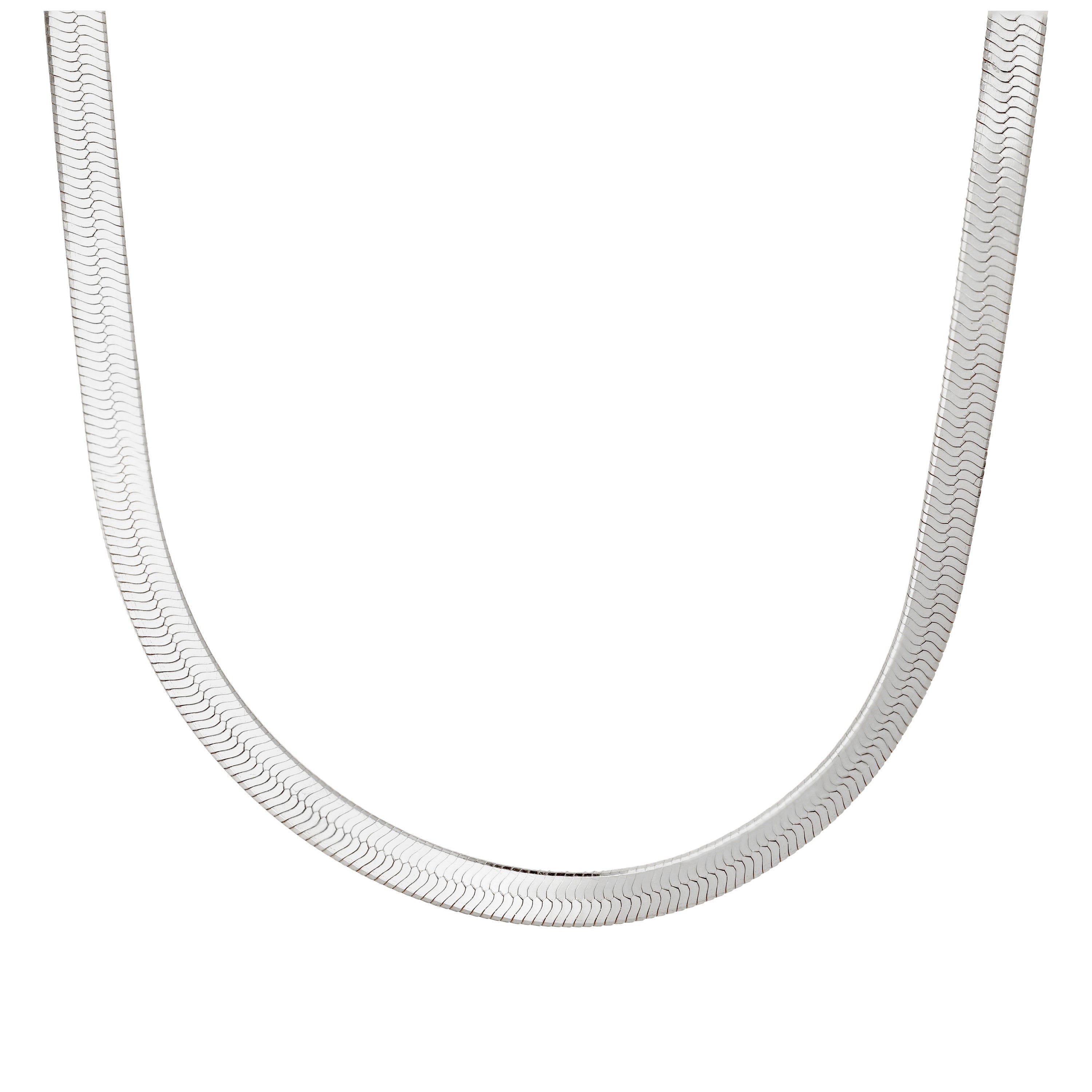 Sterling Silver Super Herringbone Chain Necklace 18 Inches
