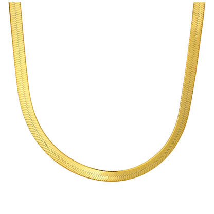 Gold Plated Sterling Silver Herringbone Necklace 18 Inches