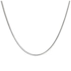 Sterling Silver 2mm Oval Snake Chain Necklace 18 Inches