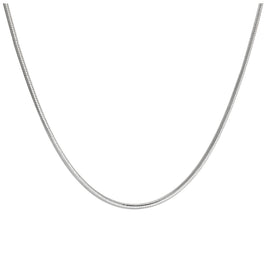 Sterling Silver 2mm Oval Snake Chain Necklace 18 Inches