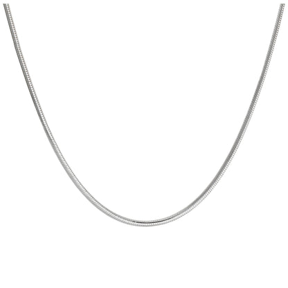 Sterling Silver 2mm Oval Snake Chain Necklace 18 Inches