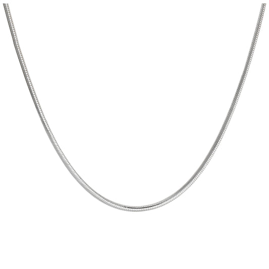 Sterling Silver 2mm Oval Snake Chain Necklace 18 Inches