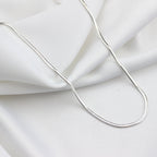 Sterling Silver 2mm Oval Snake Chain Necklace 18 Inches