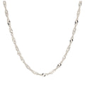 Sterling Silver Disco Snake Twist Chain Necklace 18 Inches