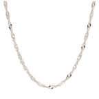 Sterling Silver Disco Snake Twist Chain Necklace 18 Inches
