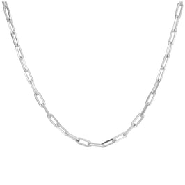Sterling Silver Long Cable Link Chain Necklace 18 Inches
