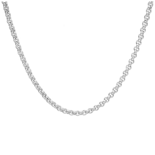 Sterling Silver Rolo Link Chain Necklace 18 Inches