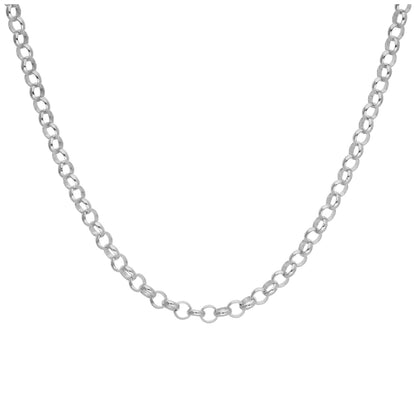 Sterling Silver Rolo Link Chain Necklace 18 Inches