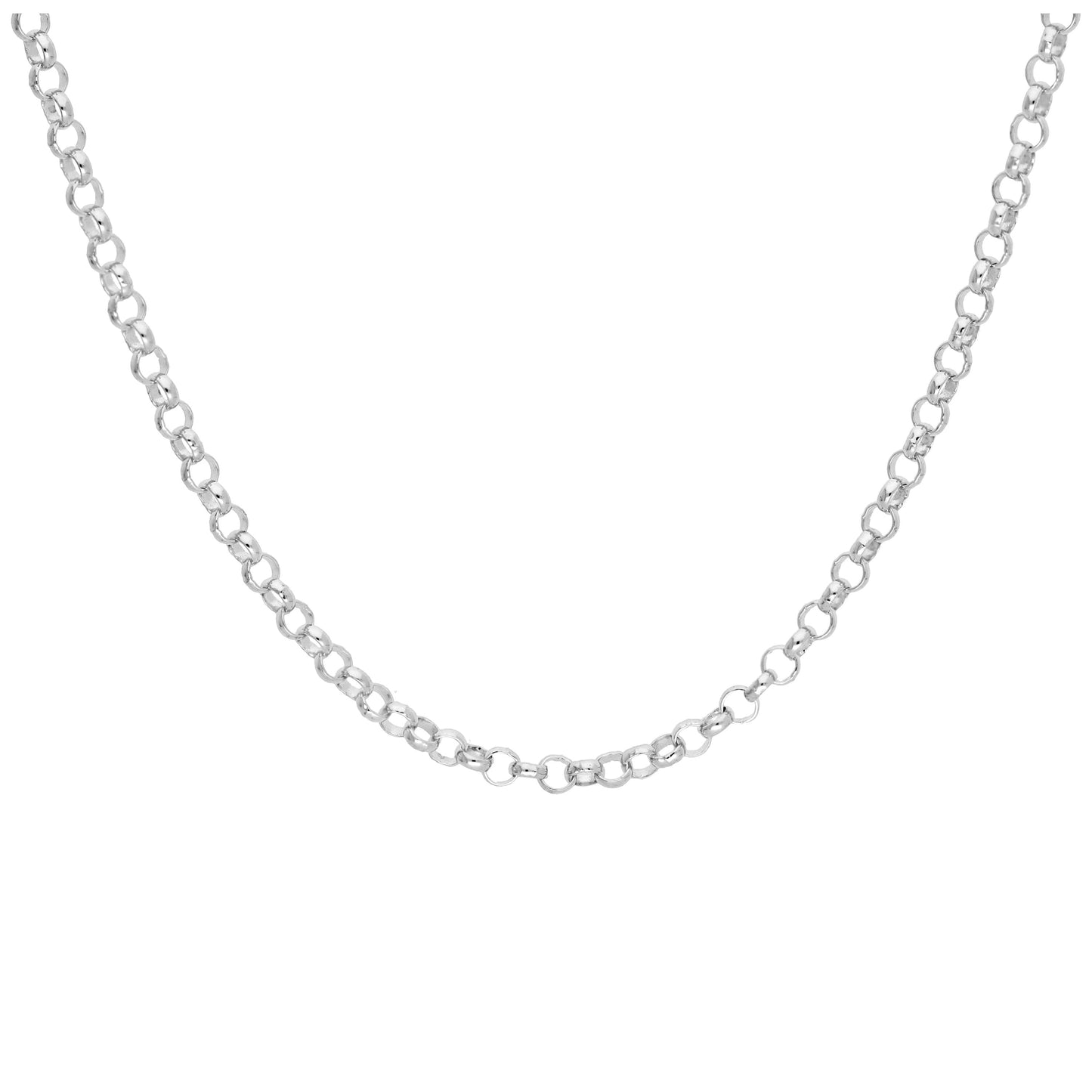 Sterling Silver Rolo Link Chain Necklace 18 Inches