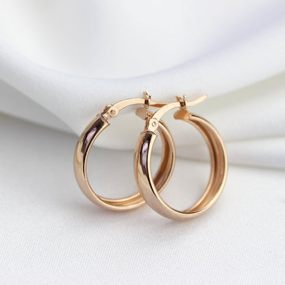 Rose Gold Plated Sterling Silver Creole 20mm Hoop Earrings