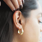 Gold Plated Sterling Silver Chunky Creole 20mm Hoop Earrings