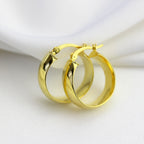 Gold Plated Sterling Silver Chunky Creole 20mm Hoop Earrings