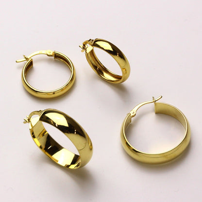 Gold Plated Sterling Silver Chunky Creole 20mm Hoop Earrings