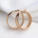 Rose Gold Plated Sterling Silver Chunky 25mm Hoop Earrings