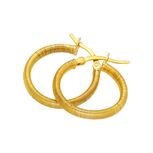 Gold Plated Sterling Silver Lined Creole 20mm Hoop Earrings