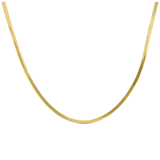 Vergoldet Sterlingsilber Schlangenkette Halskette 45,5cm