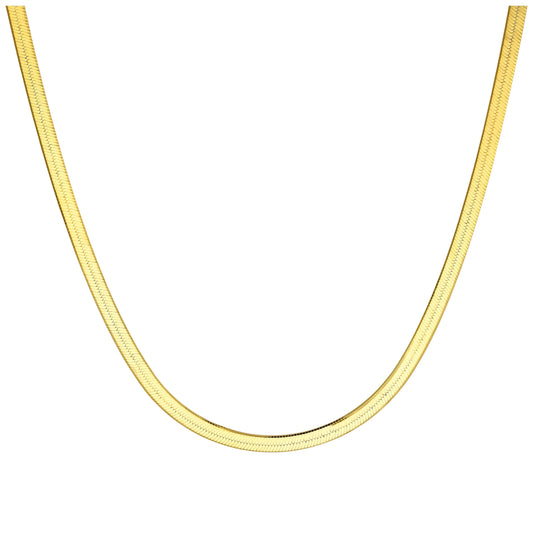Gold Plated Sterling Silver Snake Chain Necklace 18 Inches