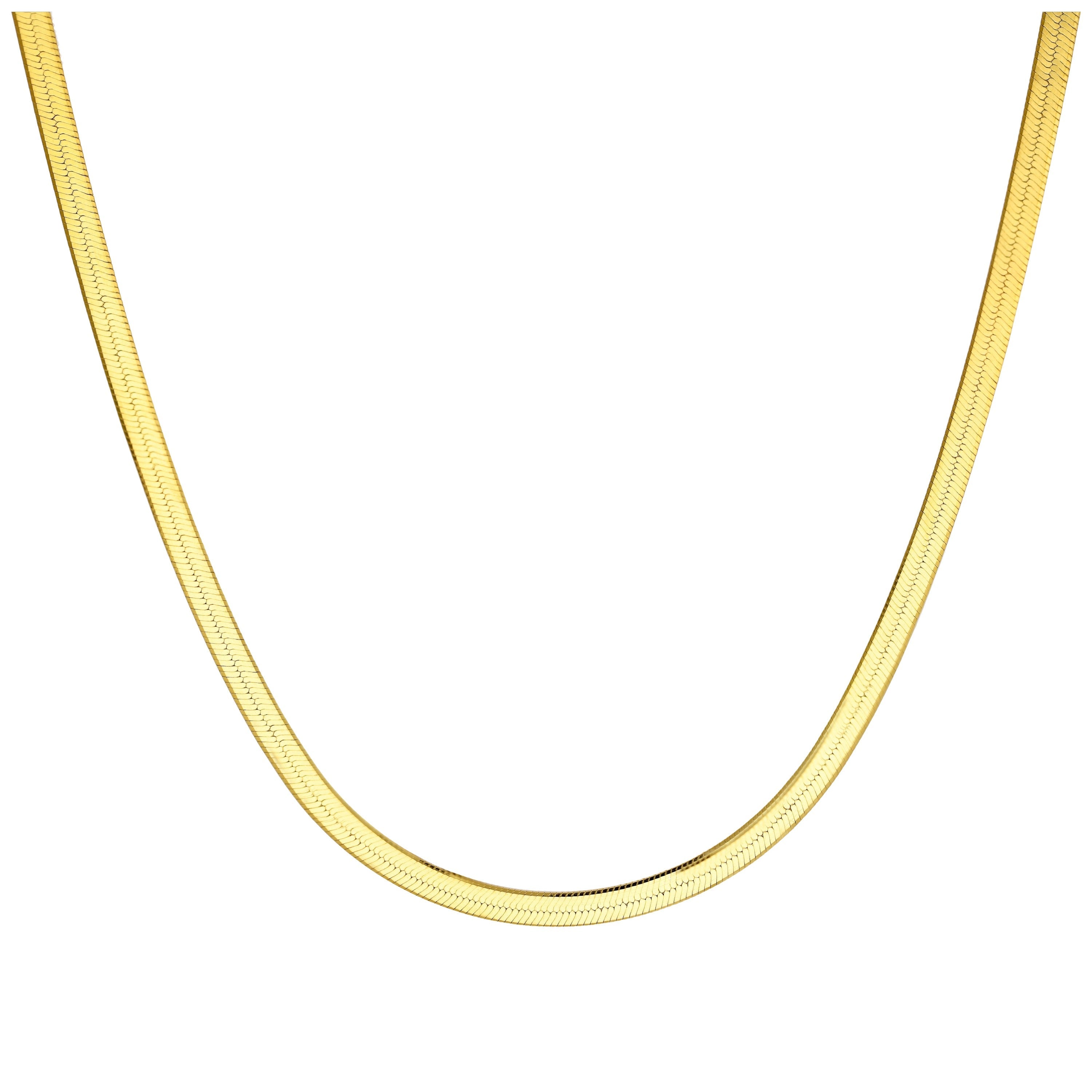 Gold Plated Sterling Silver Snake Chain Necklace 18 Inches