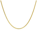 Gold Plated Sterling Silver Snake Cable Link Chain Necklace 18 Inches