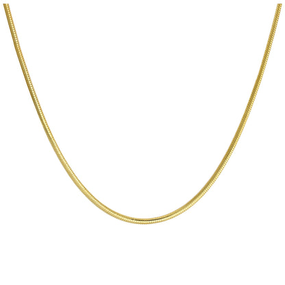 Gold Plated Sterling Silver Snake Cable Link Chain Necklace 18 Inches