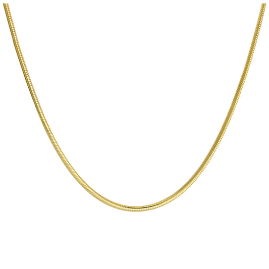 Gold Plated Sterling Silver Snake Cable Link Chain Necklace 18 Inches