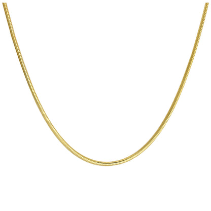 Gold Plated Sterling Silver Snake Cable Link Chain Necklace 18 Inches