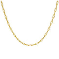 Gold Plated Sterling Silver Flat Long Link Necklace 18 Inches