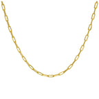 Gold Plated Sterling Silver Flat Long Link Necklace 18 Inches