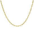 Gold Plated Sterling Silver Long Link Cable Necklace 18 Inches