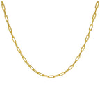 Gold Plated Sterling Silver Long Link Cable Necklace 18 Inches