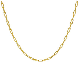 Gold Plated Sterling Silver Long Link Cable Necklace 18 Inches